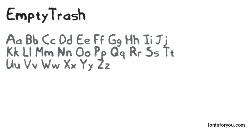 Fuente EmptyTrash - alfabeto, números, caracteres especiales