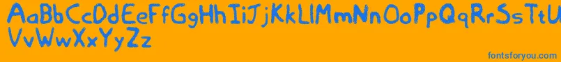 EmptyTrash Font – Blue Fonts on Orange Background