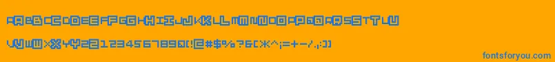 Skatec Font – Blue Fonts on Orange Background