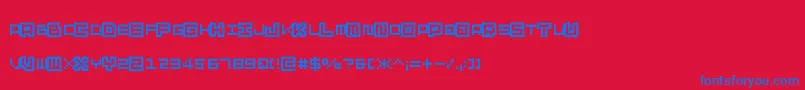 Skatec Font – Blue Fonts on Red Background