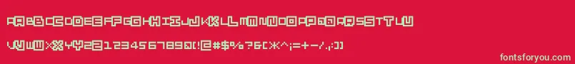 フォントSkatec – 赤い背景に緑の文字