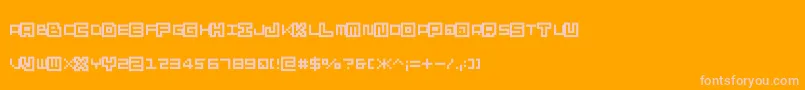 Skatec Font – Pink Fonts on Orange Background