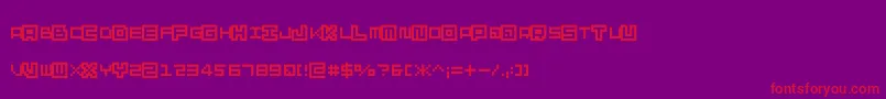 フォントSkatec – 紫の背景に赤い文字