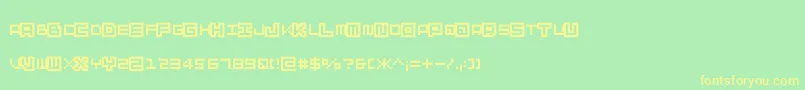 Skatec-fontti – keltaiset fontit vihreällä taustalla