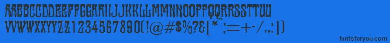 Tambourin Font – Black Fonts on Blue Background