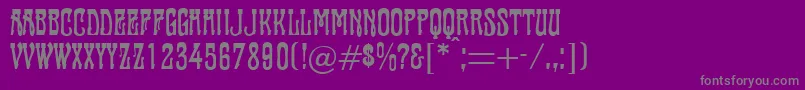 Weitere Informationen zur Tambourin-Schriftart Tambourin-Schriftart – Graue Schriften auf violettem Hintergrund