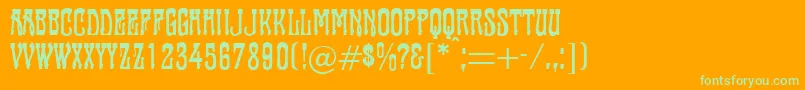 Tambourin Font – Green Fonts on Orange Background