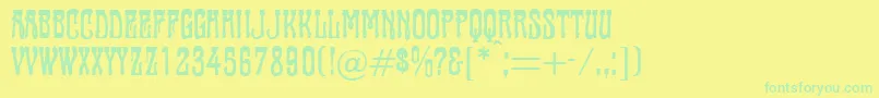 Police Tambourin – polices vertes sur fond jaune