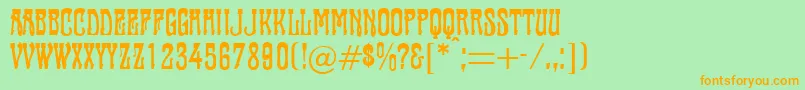 Tambourin Font – Orange Fonts on Green Background