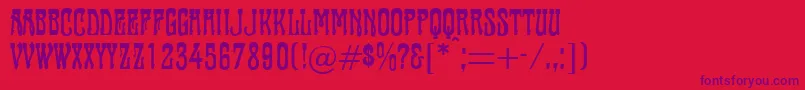 Tambourin Font – Purple Fonts on Red Background
