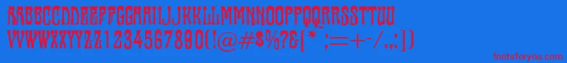 Tambourin Font – Red Fonts on Blue Background