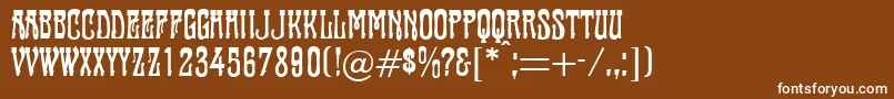 Tambourin Font – White Fonts on Brown Background