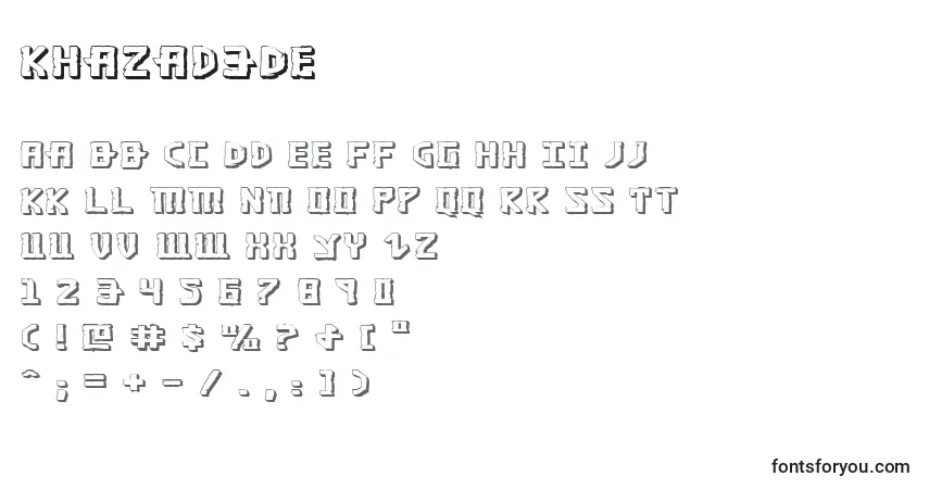 Schriftart Khazad3De – Alphabet, Zahlen, spezielle Symbole
