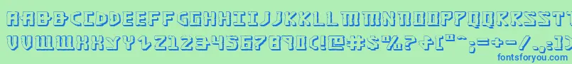 フォントKhazad3De – 青い文字は緑の背景です。