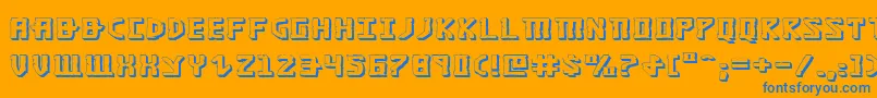 フォントKhazad3De – オレンジの背景に青い文字