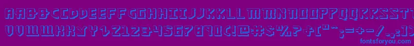 フォントKhazad3De – 紫色の背景に青い文字