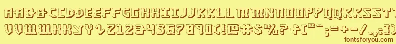 Khazad3De-Schriftart – Braune Schriften auf gelbem Hintergrund