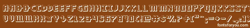 Khazad3De-Schriftart – Weiße Schriften auf braunem Hintergrund