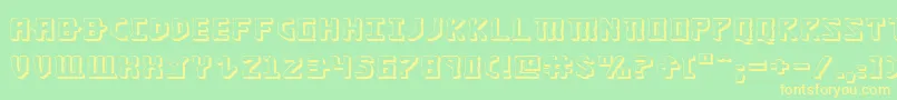 Fonte Khazad3De – fontes amarelas em um fundo verde