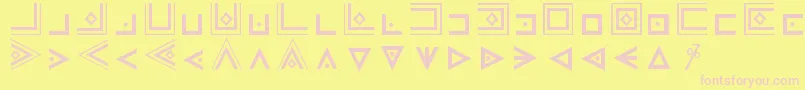 FamCode-fontti – vaaleanpunaiset fontit keltaisella taustalla