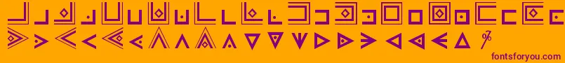 FamCode-fontti – violetit fontit oranssilla taustalla