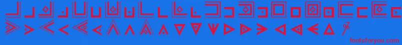 FamCode-Schriftart – Rote Schriften auf blauem Hintergrund