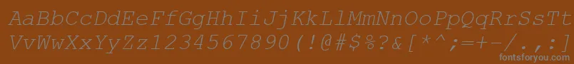CourierNewРљСѓСЂСЃРёРІ-Schriftart – Graue Schriften auf braunem Hintergrund