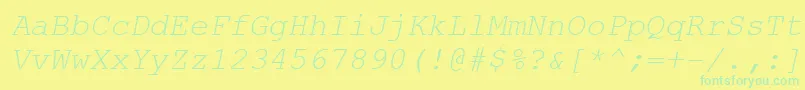 Czcionka CourierNewРљСѓСЂСЃРёРІ – zielone czcionki na żółtym tle
