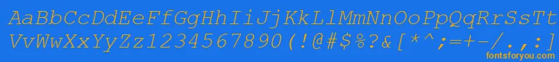 CourierNewРљСѓСЂСЃРёРІ Font – Orange Fonts on Blue Background