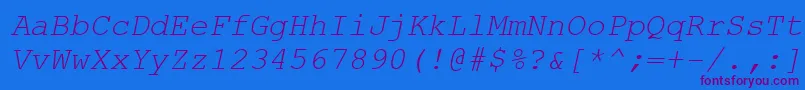 Weitere Informationen zur CourierNewРљСѓСЂСЃРёРІ-Schriftart CourierNewРљСѓСЂСЃРёРІ-Schriftart – Violette Schriften auf blauem Hintergrund