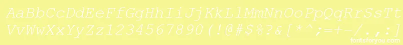 Czcionka CourierNewРљСѓСЂСЃРёРІ – białe czcionki na żółtym tle