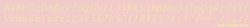 CourierNewРљСѓСЂСЃРёРІ-Schriftart – Gelbe Schriften auf rosa Hintergrund