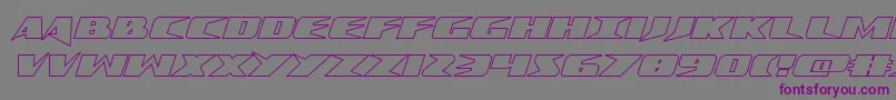 フォントCrimesyndicateoutline – 紫色のフォント、灰色の背景