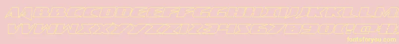 Crimesyndicateoutline-Schriftart – Gelbe Schriften auf rosa Hintergrund