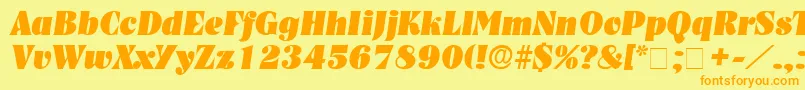 GlenysDisplaySsiItalic Font – Orange Fonts on Yellow Background