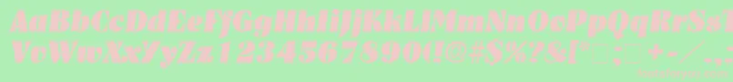 GlenysDisplaySsiItalic Font – Pink Fonts on Green Background