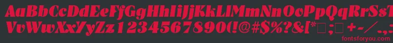 Шрифт GlenysDisplaySsiItalic – красные шрифты на чёрном фоне