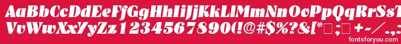 Czcionka GlenysDisplaySsiItalic – białe czcionki na czerwonym tle