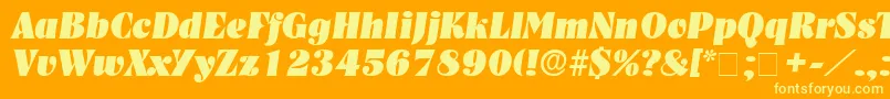 GlenysDisplaySsiItalic Font – Yellow Fonts on Orange Background