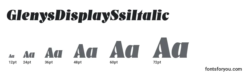 GlenysDisplaySsiItalic Font Sizes