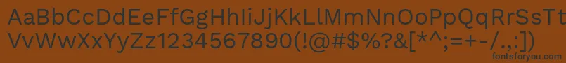 フォントWorksansRegular – 黒い文字が茶色の背景にあります