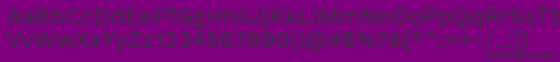 WorksansRegular-fontti – mustat fontit violetilla taustalla