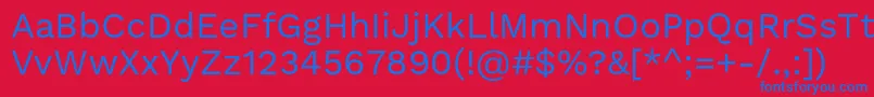 WorksansRegular Font – Blue Fonts on Red Background