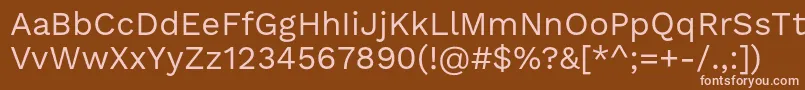 Czcionka WorksansRegular – różowe czcionki na brązowym tle