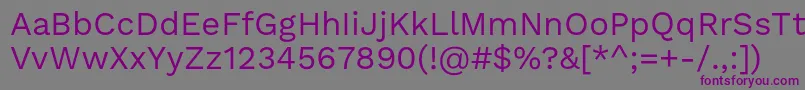 Шрифт WorksansRegular – фиолетовые шрифты на сером фоне