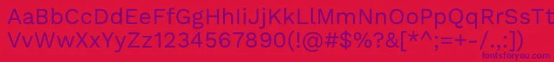 WorksansRegular Font – Purple Fonts on Red Background