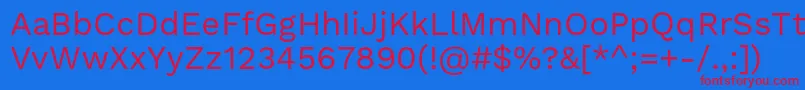 WorksansRegular Font – Red Fonts on Blue Background