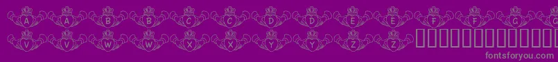 FlCladdagh-Schriftart – Graue Schriften auf violettem Hintergrund