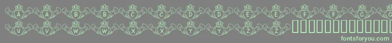 フォントFlCladdagh – 灰色の背景に緑のフォント