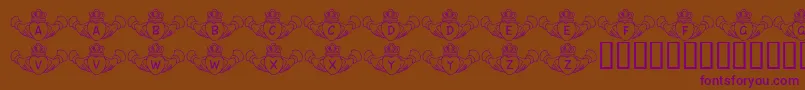 フォントFlCladdagh – 紫色のフォント、茶色の背景